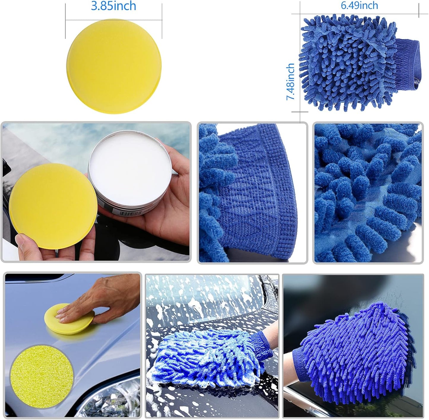 16-Piece Car Detailing Brush Set for Comprehensive Cleaning of Wheels, Interiors, and Exteriors