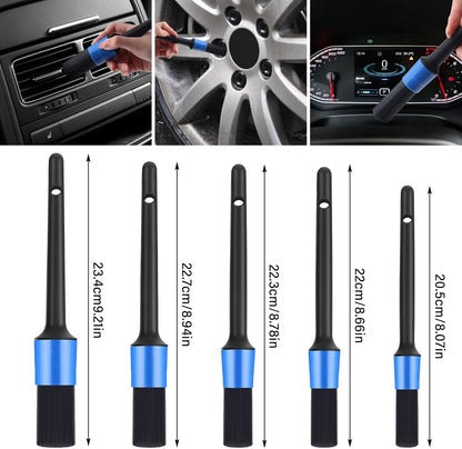 16-Piece Comprehensive Car Cleaning Kit for Exterior and Interior Care, Including Wheel Brush, Bucket, Air Vent Brush, Washing Gloves, Sponges, Window Scraper, Duster, and Detail Brush