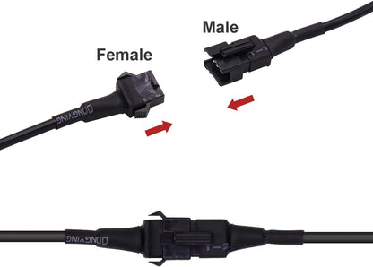 4-Pack 47-Inch Extension Cables for LED Rock Lights and RGB Neon Accent Kits for Motorcycles, ATVs, and SUVs Multi-Color Neon Strips